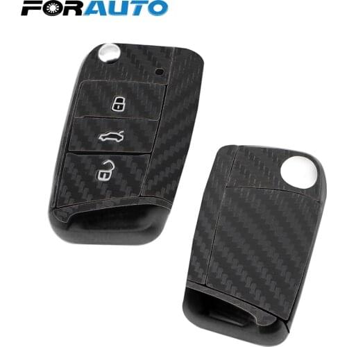 FORAUTO Car Key Refitting Carbon Fiber Car-styling Car Key Sticker For Golf Black Auto Accessories