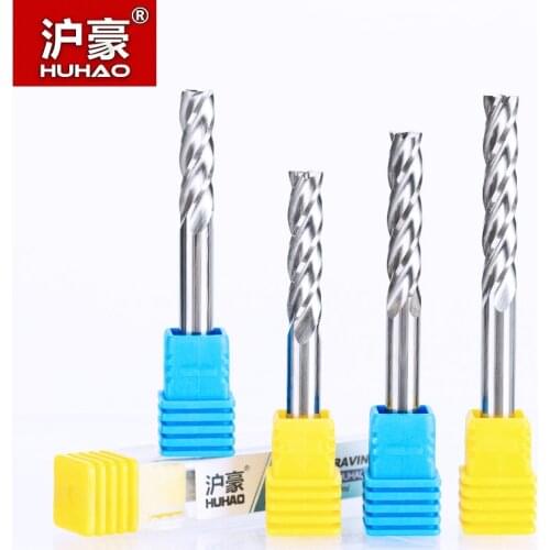 HUHAO 1PC Shank 6mm 4 Flute Spiral End Mill Shank Milling Cutter CNC Router Bits For Wood Tungsten Carbide Milling Router Tool