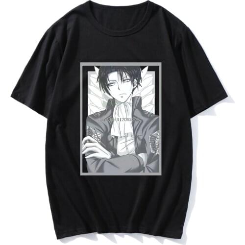 Japanese Anime Harajuku Printing Men Attack On Titan T Shirts Tees Shirt Tops Design Summer Short-Sleeved T-shirt