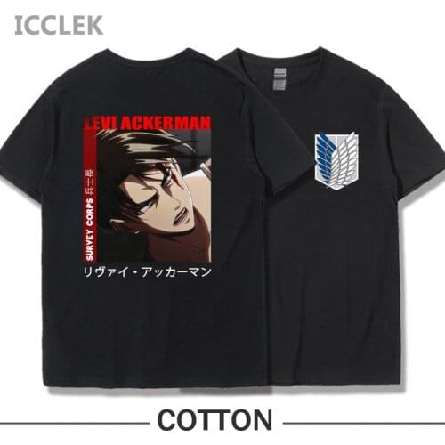 Animw Attack on Titan T-Shirt Levi Ackerman Eren Yeager Mikasa Ackerman Shirt Women Men Clothes Manga Tops Tees Harajuku Graphic