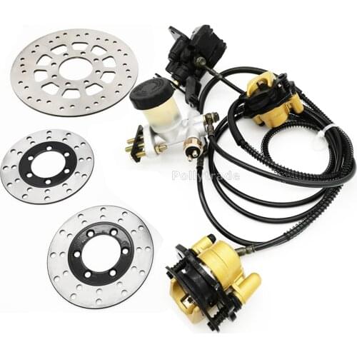Go kart part Hydraulic Front Rear Brake Calipers Pad Assembly System & brake disc for 150cc 250cc ATV Quad Dirt Bike Dune Buggy