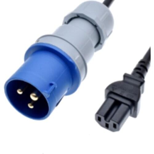 IEC309 316P6 Male To IEC320 C15 Female Power Cord, Industrial Heavy Duty Extension Cable, Convert the 316C6 to C14 H05VV-F