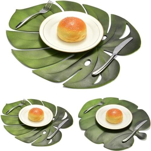 Artificial Monstera Leaf Kitchen Placemat Mat Bowl Anti-Slip Pad Table Decor
