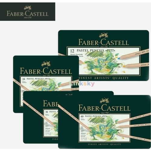 Faber Castell Pitt Pastel Pencil Tins of 12 24 36 and 60,Supreme Quality PITT Pastel Artists' Pencils,Excellent Light Resistance