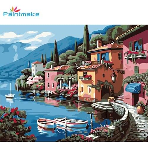 Paintmake Landscape DIY Paint By Numbers Oil Hand Painted On Canvas Home Decoration Painting Art Picture For Kids Adult