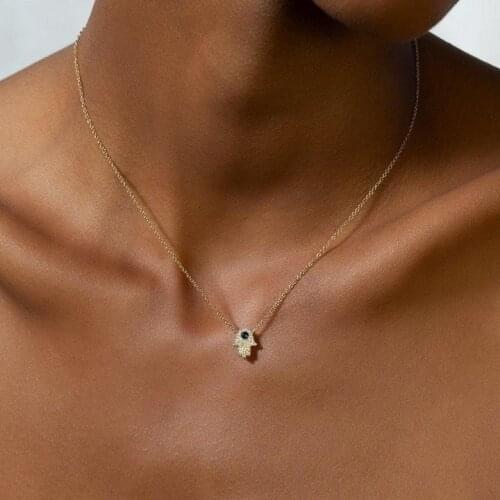 Mom Loves Baby Hand hamsa charm 925 Sterling Silver Fashion sapphires Zircon Charm Necklace & Pendant Mothers day Gift For Mom