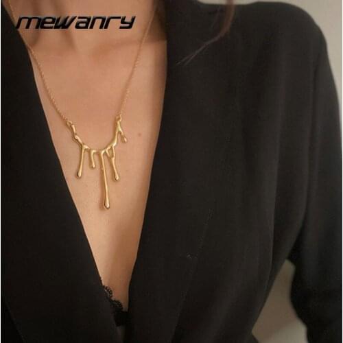 Mewanry 925 Sterling Silver Necklace for Women New Trend Elegant Charm Party Jewelry Lover Gift Melting Candle Shape Accessories