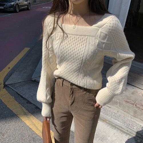 Sweet Sweater Female Autumn And Winter Decorative Pattern Casual Knitwear Top Elegant Chic Knitted Pullover Women