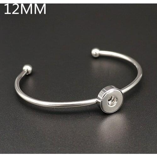 Fashion Charming Stainless steel metal Snap bracelet bangle fit 12MM snap buttons jewelry wholesale SG0058