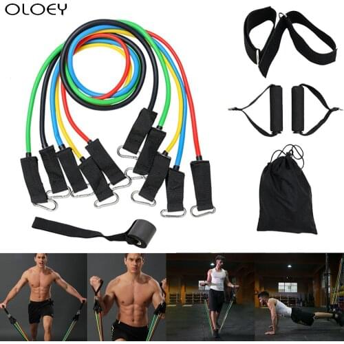 Resistance Bands Set Workout Muscle Exercise Latex Bands Door Anchor Handles Ankle Straps Fitness Gym Boxing Training Equipment