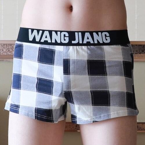 New Fashion Mens Arrow Pants Boxer Shorts Classic Plaid Male Panties Underpants Loose Breathable Homewear Panties