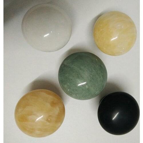 New type! Natural Glaze Green/Pink Jade Massage mushroom black sibin bian stone for facial eyes Beauty hot energy bin stone spa