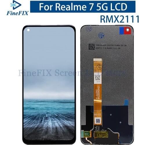 Original Black 6.5 inch For Oppo Realme 7 LCD Display Touch Screen Digitizer Assembly Replacement for realme 7 5G RMX2111 LCD