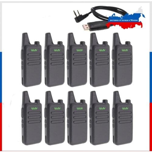 10PCS WLN KD-C1 Walkie Talkie16 Channel Ham Radio UHF 400-470 MHz MINI-handheld Transceiver Two Way Radio Communicator+1PCS USB