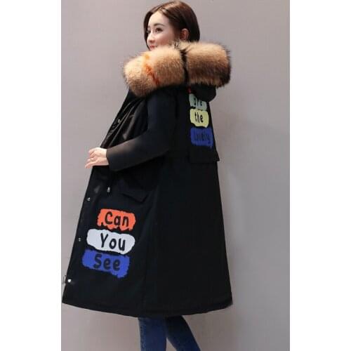 New fund of down jacket to wear womens doubles of 2020 winter heavy hair collar in long thin han edition hooded jacket