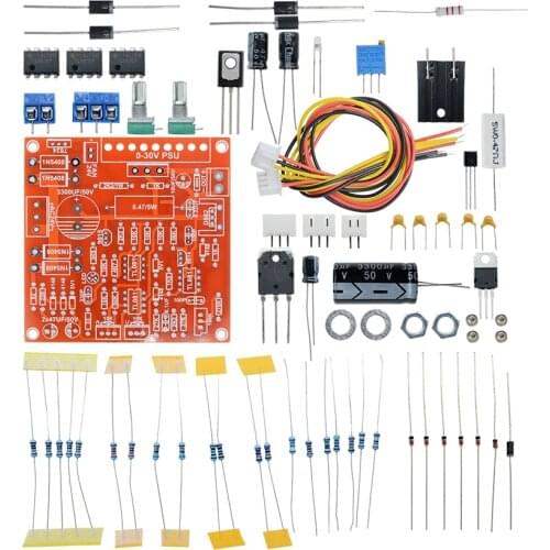 Red 0-30V Continuously Adjustable DC Regulated Voltage Regulators DIY Kit PCB 2mA-3A