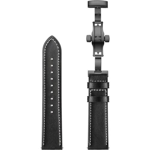 High quality Genuine Leather Strap Band For Samsung Galaxy Watch Active 2 44mm 40mm Bracelet Butterfly buckle Watchband