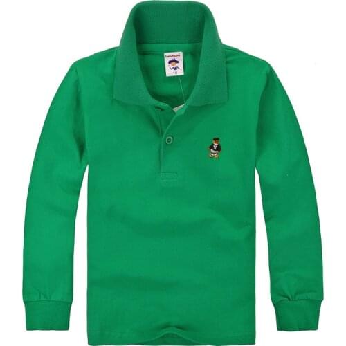 High Quality Kids Boys Polo Shirts Brand For Children Girls Casual Shirt Long Sleeve Cotton White Yellow Colors