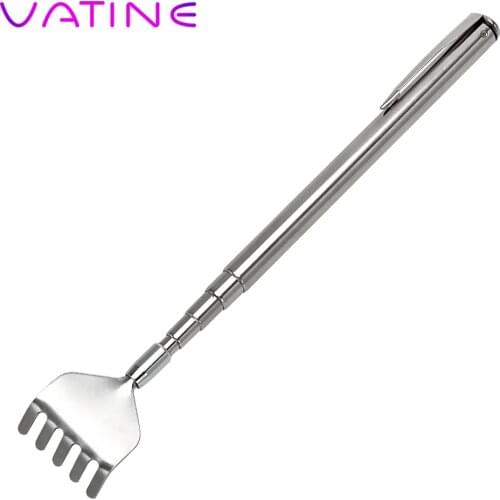 VATINE Stainless Steel Pen Clip Adult Games Telescopic Massage Relaxation Adjustable Portable Back Scratcher