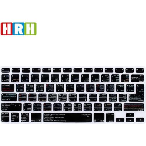 HRH VIM / VI Spanish Shortcuts Function Silicone Keyboard Cover Protector Keypad Skin For Macbook Air Pro Retina 13"15"17" EU/US