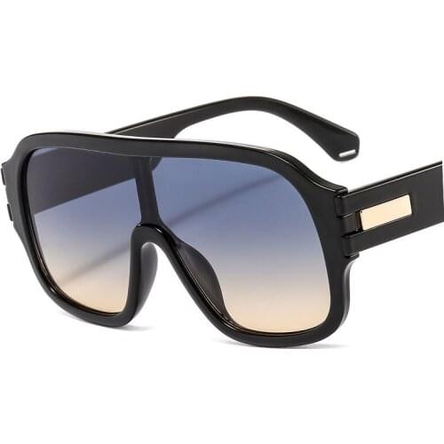 Veshion Oversized One Lens Goggle Sunglasses Men Women Fashion Shades UV400 Vintage Glasses