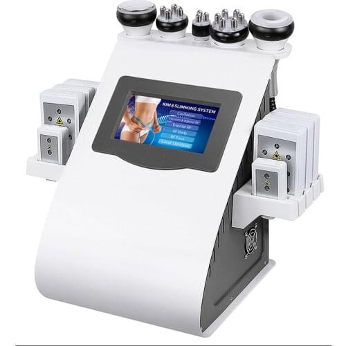 2020 New Arrival 6 In 1 40K Ultrasonic Cavitation Vacuum Radio Frequency Laser 8 Pads lipo Laser Slimming Machine for home use