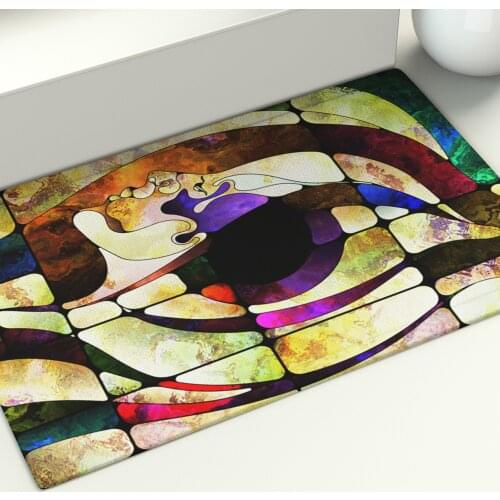 Retro Grid Kitchen Floor Mat Triangle Diamond Rectangle Area Rugs Living Room Bedroom Bathroom Doormat Print Carpet Anti Slip