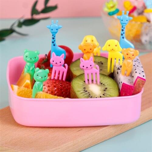 New Animal Farm Fruit Fork Mini Cartoon Kids Snacks Cake Dessert Food Fork Fruit Fork Bento Lunch Party Decoration Fruit Fork