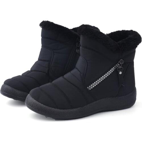 Winter Boots Women 2020 Womens Shoes Zip Warm Rubber Boots Woman Waterproof Female Shoe Platform Boots Ladies Casual Footwear