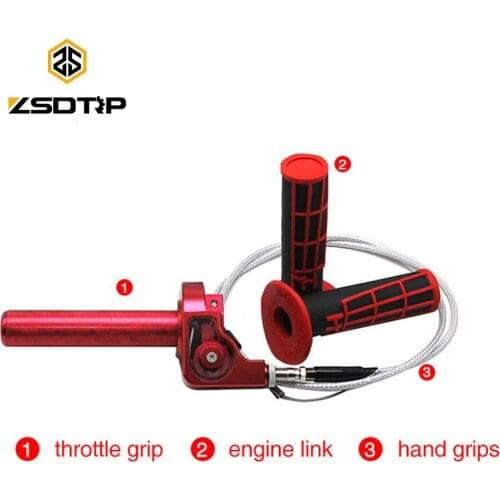 ZSDTRP Motorcycle Throttle Handle Grip Twist + Cable + Hand Grips for CG125 150cc 200cc 250cc Pitbike Dirt Bike