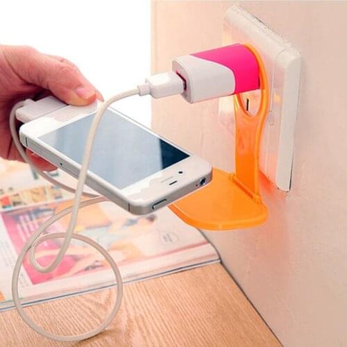 1Pcs Mobile Phone MP3 MP4 Holder Random Delivery Mobile Phone Holder Hangs Wall Charging Holder for Tablet Cellphone