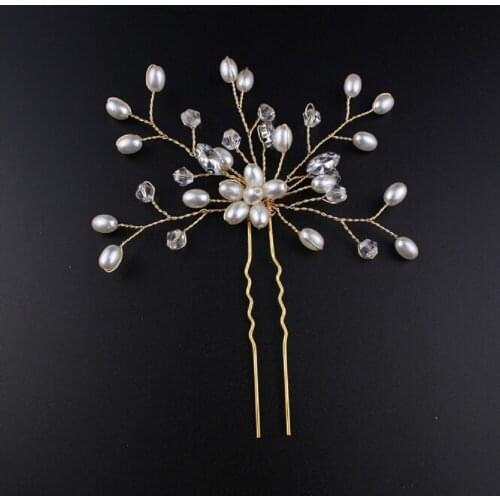 1 Pc Wedding Bridal Hairpins Crystal Pearl Rhinestone Clip Bridesmaid Jewelry Women