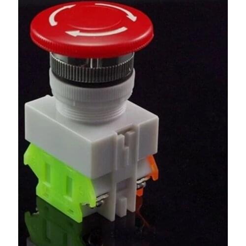 10Pcs mushroom head emergency stop button switch LAY37-11ZS Y090 self-locking button