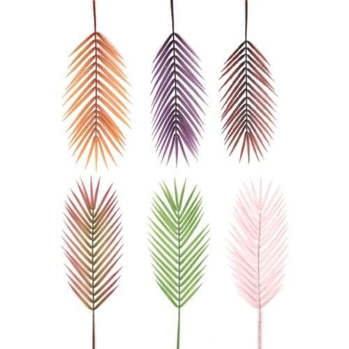 10Pcs Artificial Plants Palm Leaves for Wedding Flower Arrangement Fake Greenery Leaf Decor Home Hotel Window Chen Mei Layout