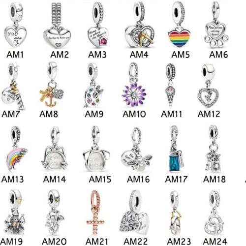 100% 925 sterling silver pendant Dangle Charm fit braceletbeads DIY jewelry accessories making for women