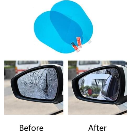 2Pcs Car Rear Mirror Protective Film Anti Fog Window Clear Rainproof Rear View Mirror Protective Soft Film Car Accessories