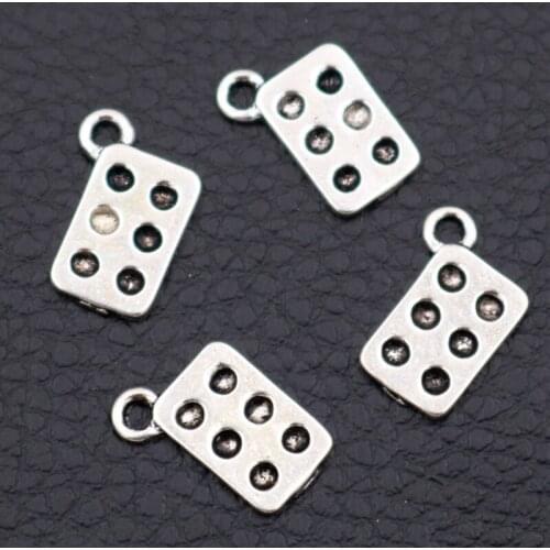 20pcs Silver Plated Baking Cake Mould Charm Earrings Bracelet DIY Metal Pendant For Jewelry Making 15*8mm A2042