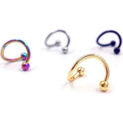 4pc/lot Fashion Girls Septum Medical Titanium S Shape Ring For Nose Lip Ear Women Studs Piercing Body Jewelry Party Gift