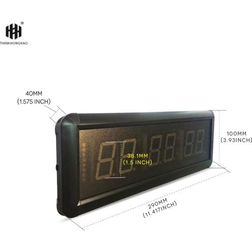 1.5inch 6 digit LED Timer Boxing GYM Crossfit tabata EMOM interval Programmable Countdown/UP stopwath Real time clock