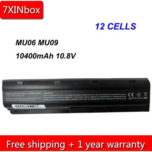 7XINbox 12cell 10400mAh 10.8V MU06 MU09 Laptop Battery For HP G4 G6 G7 G72 G42 G56 CQ57 CQ62 CQ56 CQ72 CQ32 CQ42 593553-001