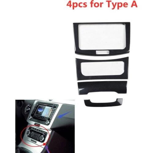 9pcs Carbon Fiber Printed Car Interior Styling Center Console Cover Steering Dash Moulding Trim for Volkswagen CC 2012-2018