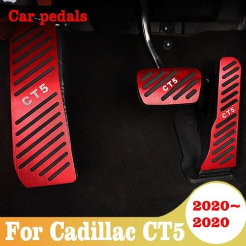 Car Pedals For Cadillac CT5 2020 Aluminium Alloy Auto Accelerator Brake Rest Gas Foot Pedals Cover Set Car Styling Accessories