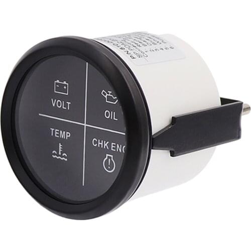 52mm Digital Alarm Gauge Meter Volt Oil Pressure Water Temperature Engine Alarm 9-32V For Car Auto Boat Yacht Red Backlight 4LED