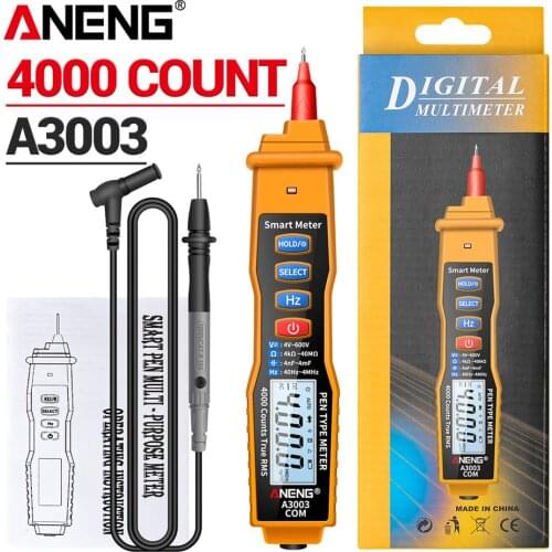 Digital Pen Multimeter Professional 4000 Counts Smart Meter with NCV AC/DC Voltage Resistance Capacitance Testers ANENG A3003