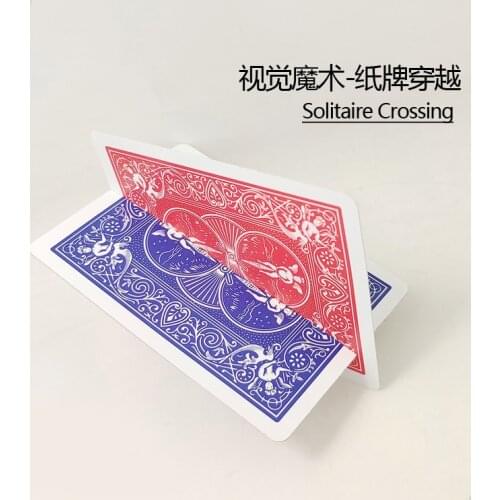 Cut & Restored Card magic sclitaire crossing Mentalism Illusions Close up Magic Prediction Funny Magic Tricks props gimmicks