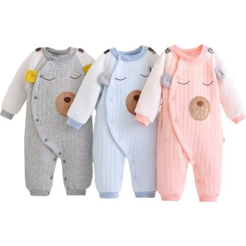 Baby Winter Thicken Rompers Cotton Long Sleeve Cartoon Newborn Boys Girls Clothes Jumpsuit Infant Baby Clothing Toddler Outfits