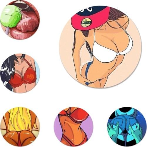 Sexy lady Red lips hot girl Icons Pins Badge Decoration Brooches Metal Badges For Clothes Backpack Decoration