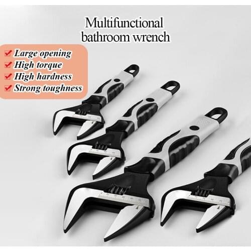6-12 inch adjustable wrench household expansion hand tools open-ended bathroom wrench key nut wrench plumbing repair tool