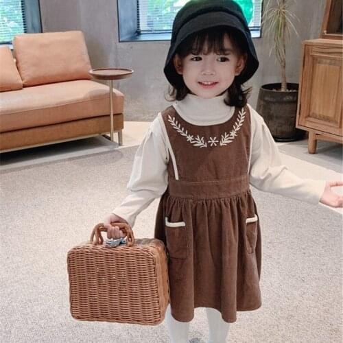 Boys Girls Suit Top +Dress 2Pcs/Sets 2021 Corduroy Spring Summer Toddler Kid Boys Outdoor Clothes Kids High Quality Children Clo