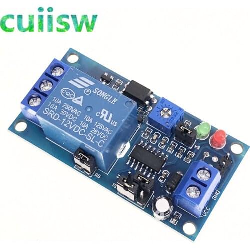 DC 12V Time Relay Module Normal Open Time Delay Relay Timing Timer Relay Control Switch Adjustable Potentiometer LED Indicator